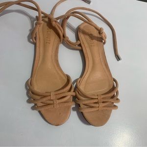 SCHUTZ Marcella Strappy Women’s 8 Sandals Flats Pink Tan